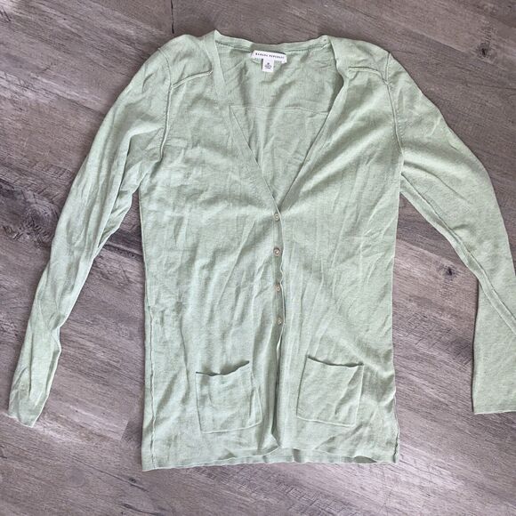 Banana Republic sweater medium petite cardigan silk blend pockets casual Green - Picture 1 of 8